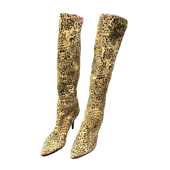Stuart Weitzman Leopard Print Calf Hair Knee High Boots 9.5M - Picture 5 of 10